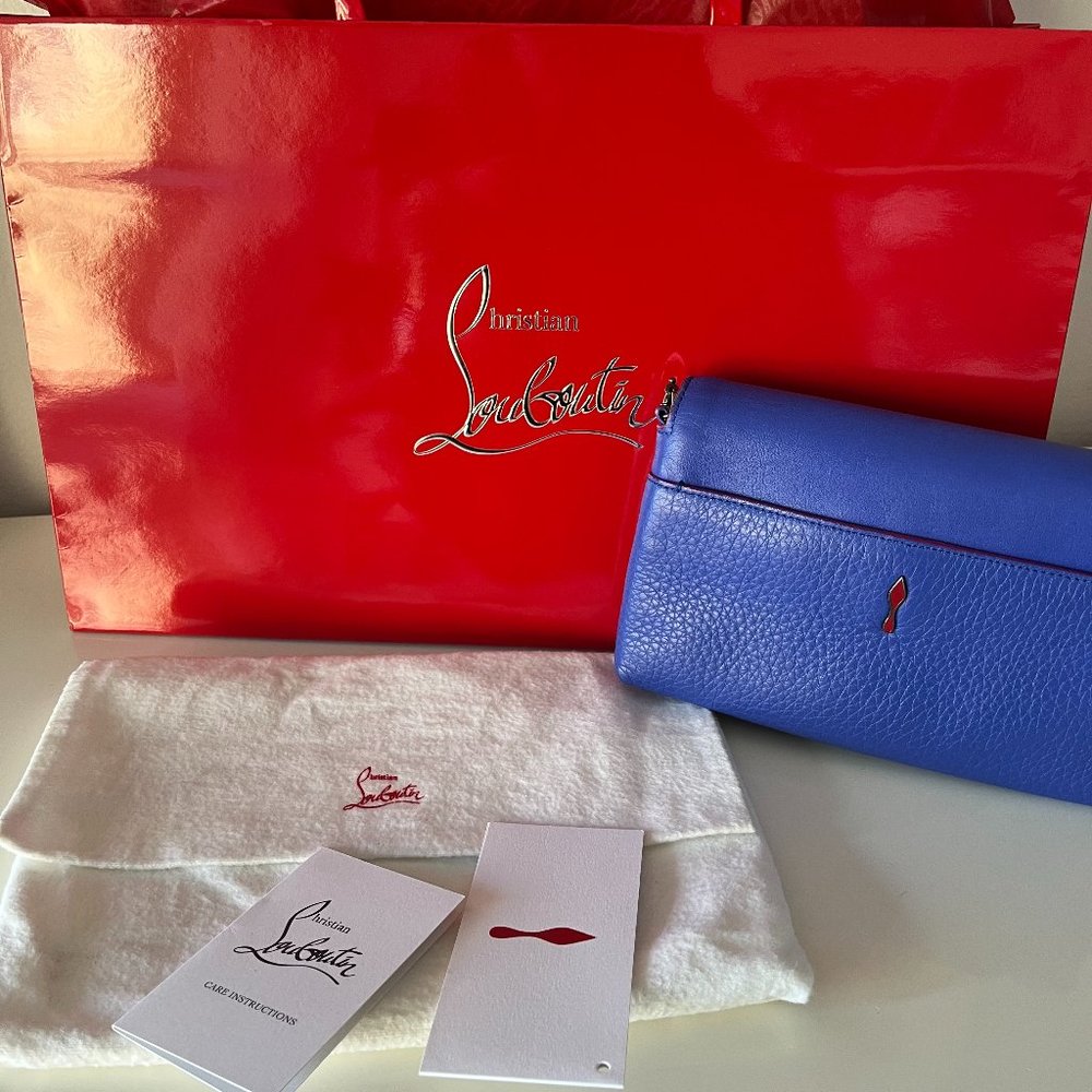 CHRISTIAN LOUBOUTIN - SMALL CALF PARIS ROUGISSISME - PERVENCHE CROSSBODY/CLUTCH/ - Picture 1 of 10